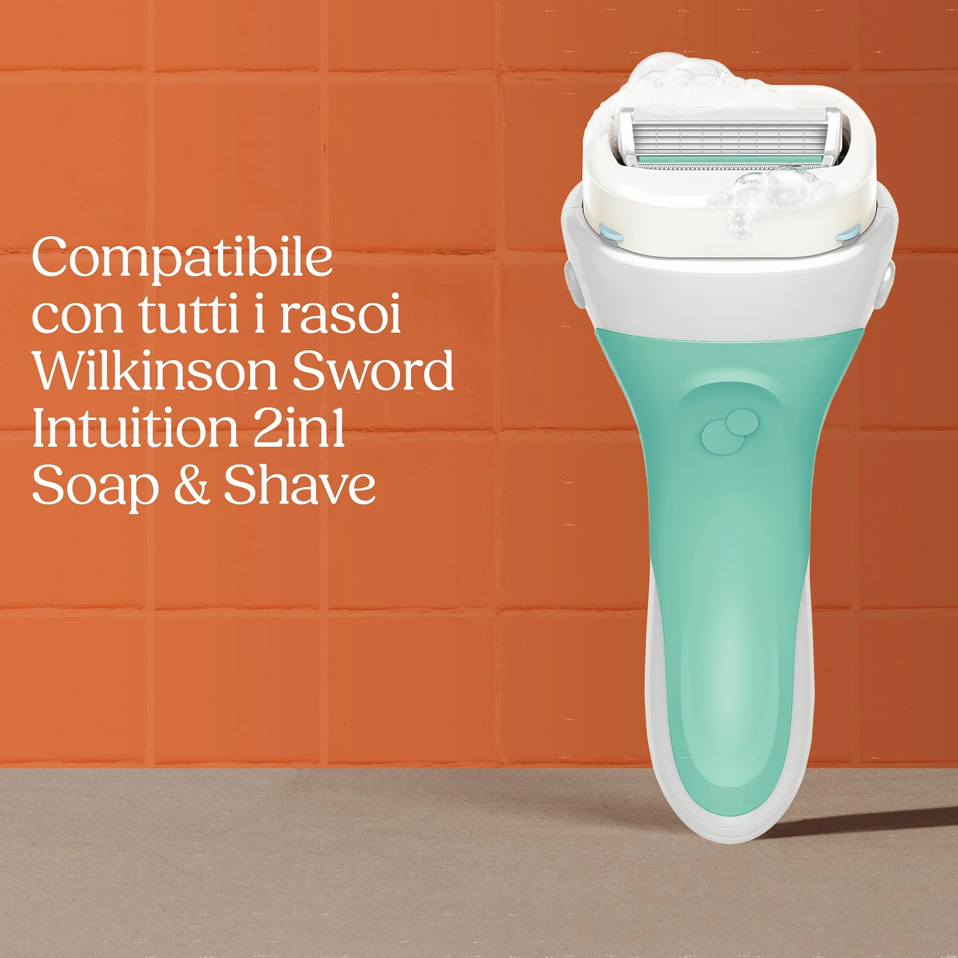 Wilkinson Sword Intuition 2in1 Soap & Shave per pelli sensibili rasoi da donna, manico rasoio da donna e 1 ricarica