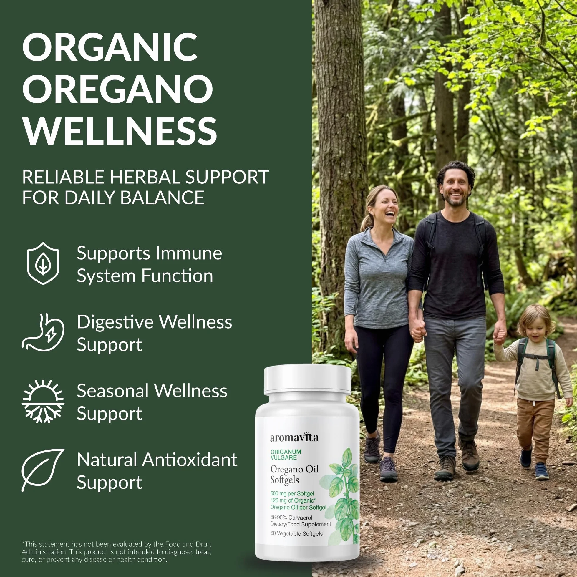 Capsule di Olio di Origano 86-90% Carvacrolo 108 mg Integratore Digestivo Antiossidante Naturale Vegano 60 Capsule
