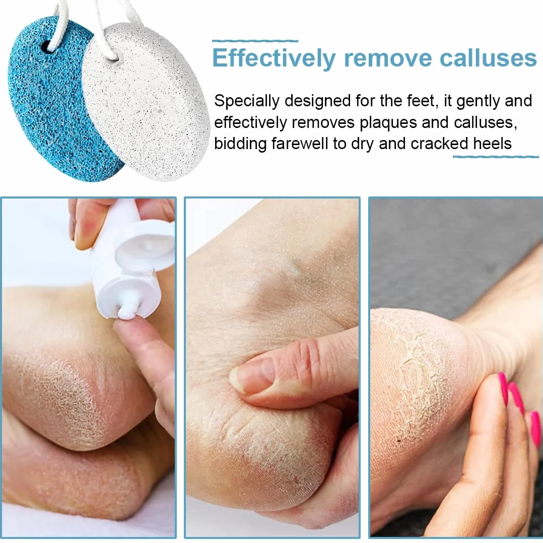 Pietra Pomice Naturale per Piedi 4 PC, Lava Pedicure Tools Rimozione Callo Pelle Dura, Esfoliazione Piede