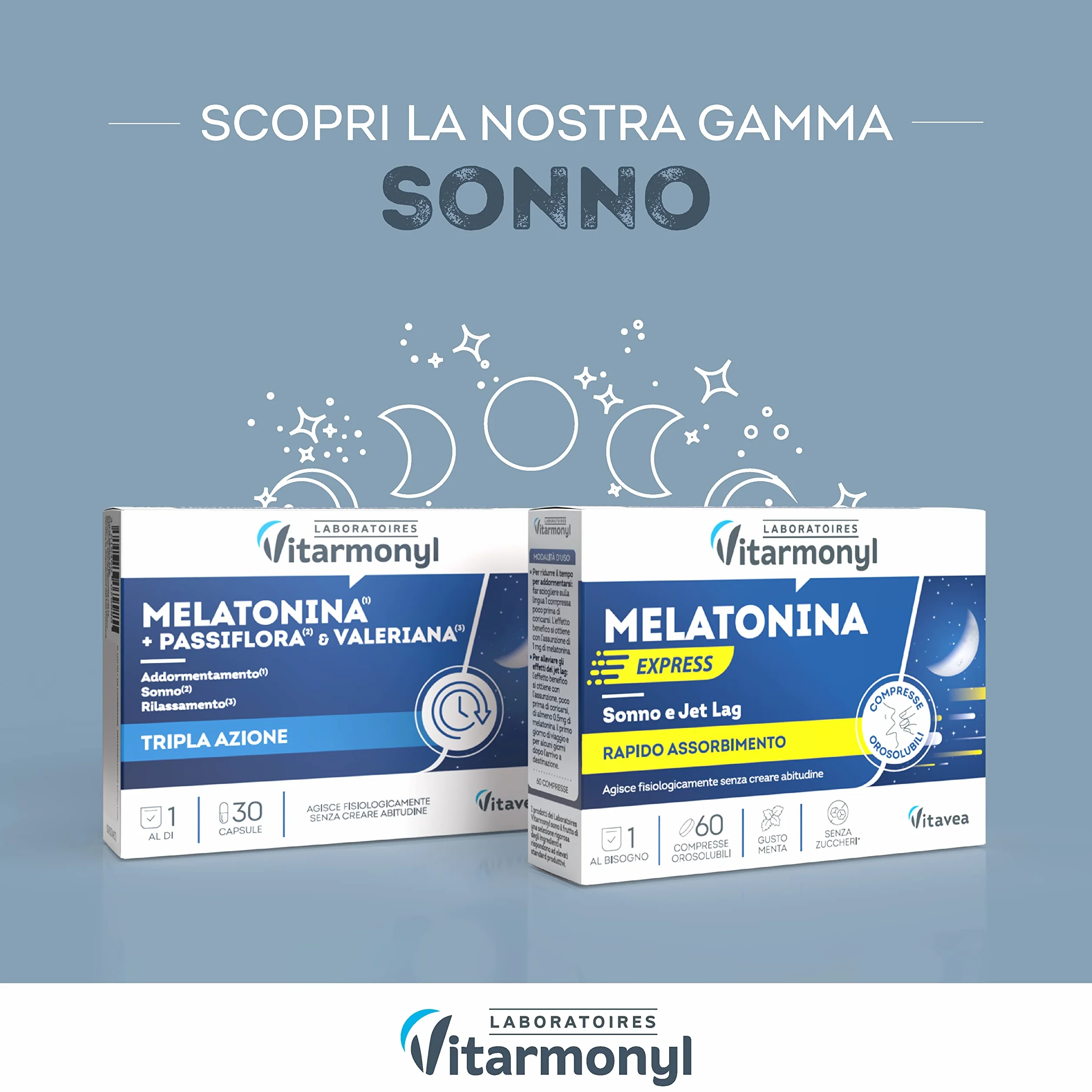 Melatonina Più Integratore Alimentare Sonno 30 Capsule Vitarmonyl