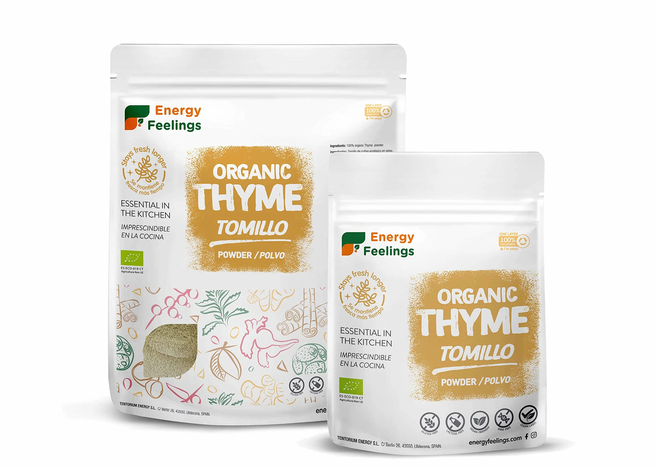 Timo Bio Disidratato in Polvere 200g | Timo Naturale Senza Additivi | Vegan Senza Glutine Senza Lattosio