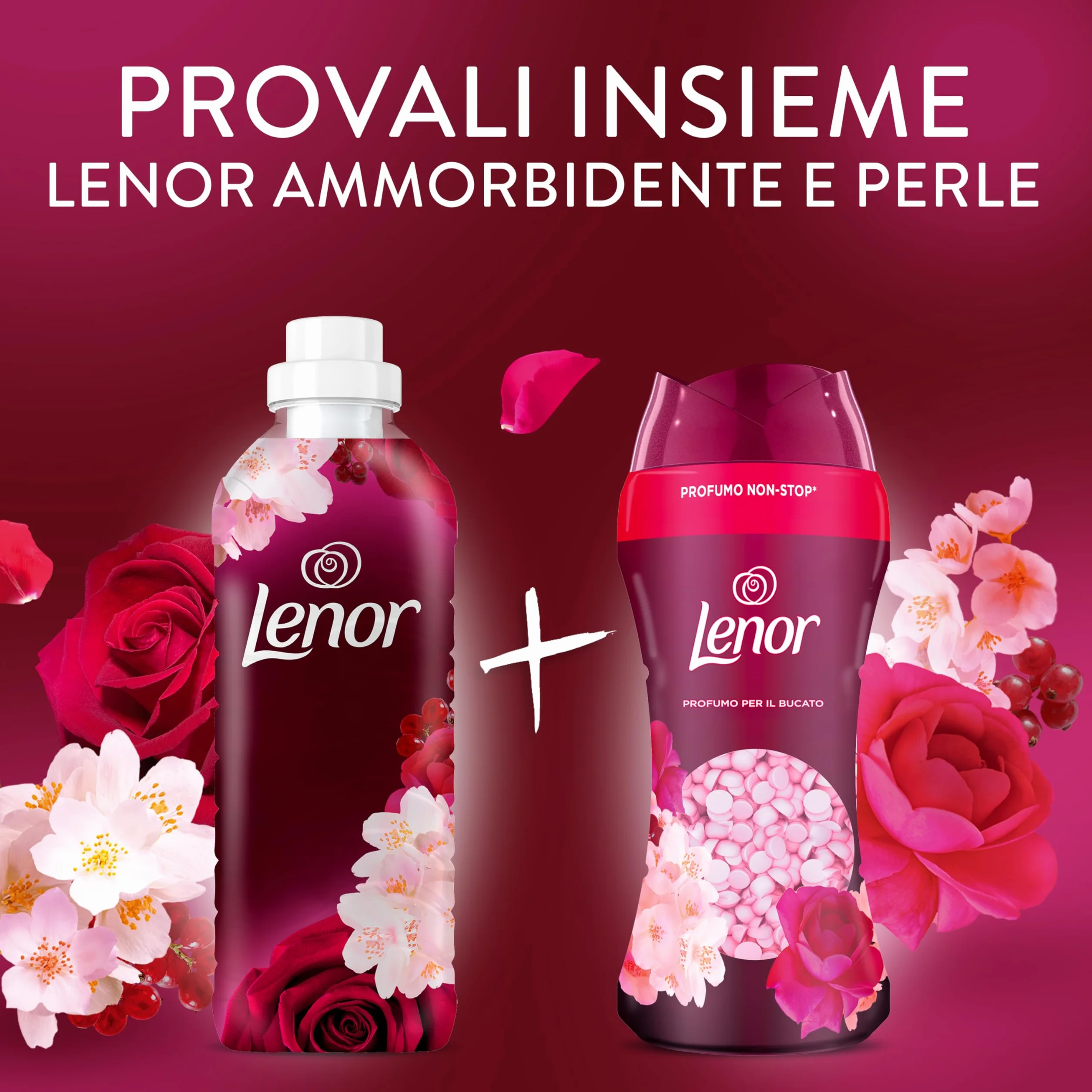 Lenor Ammorbidente Lavatrice Concentrato 216 Lavaggi (27x8), Gelsomino Scarlatto E Rose De Mai, Freschezza Che Dura 3 Volte Più A Lungo Con Tecnologia Olii Profumati