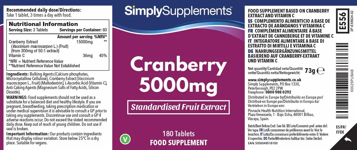 Compresse Di Mirtillo Rosso 5.000mg | Rafforza Il Sistema Immunitario E Protegge Dallo Stress Ossidativo | Adatto A Vegani E Vegetariani | 180 Compresse = Fornitura Per 2 Mesi
