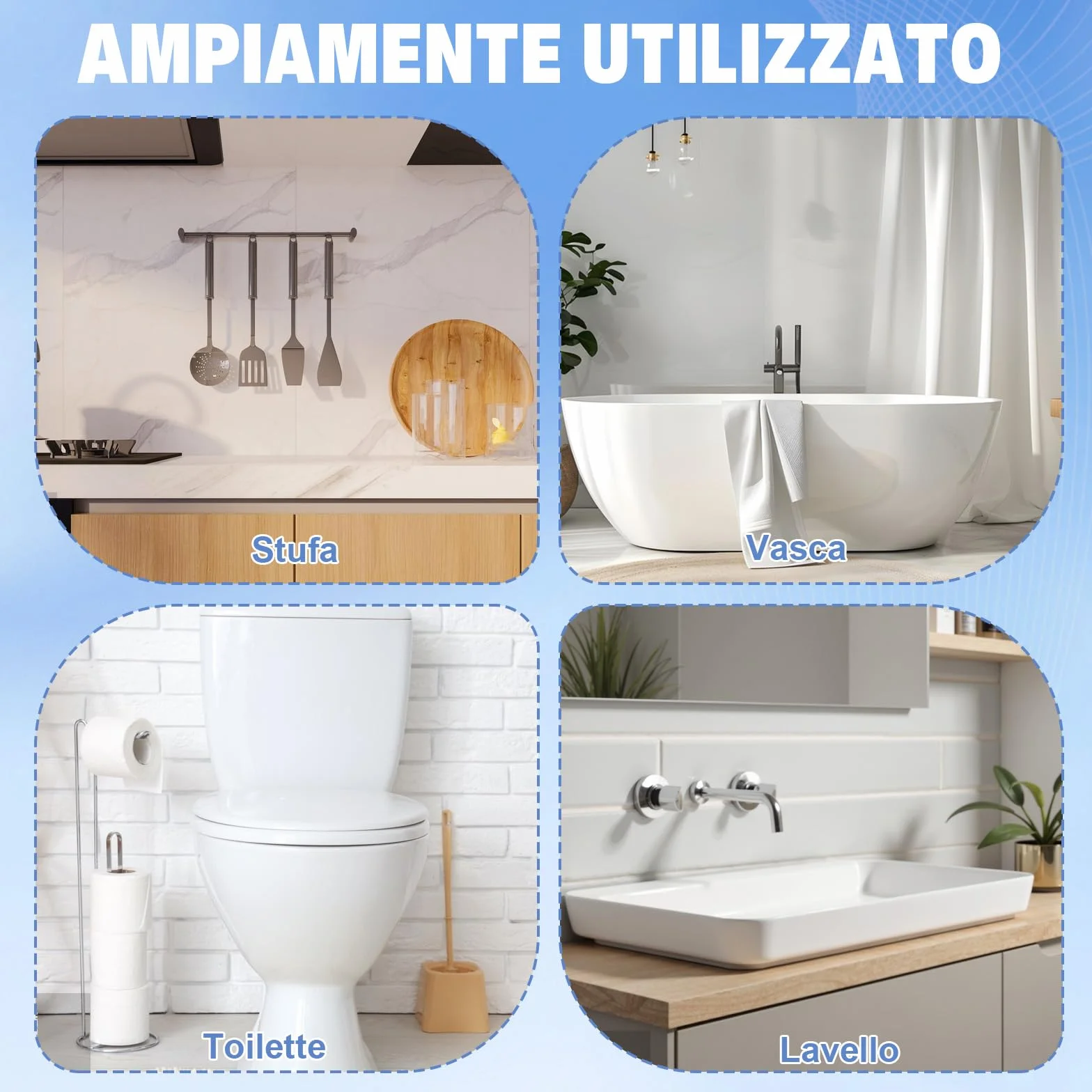 Scettar Pietra Pomice per WC, 6 Pezzi Pietra Pomice Naturale Pulizia con Manico, Pomice a Testa Tonda Può Essere Utilizzato per Pulire Le Macchie in Bagni, Toilette, Lavello (Grigio Blu)