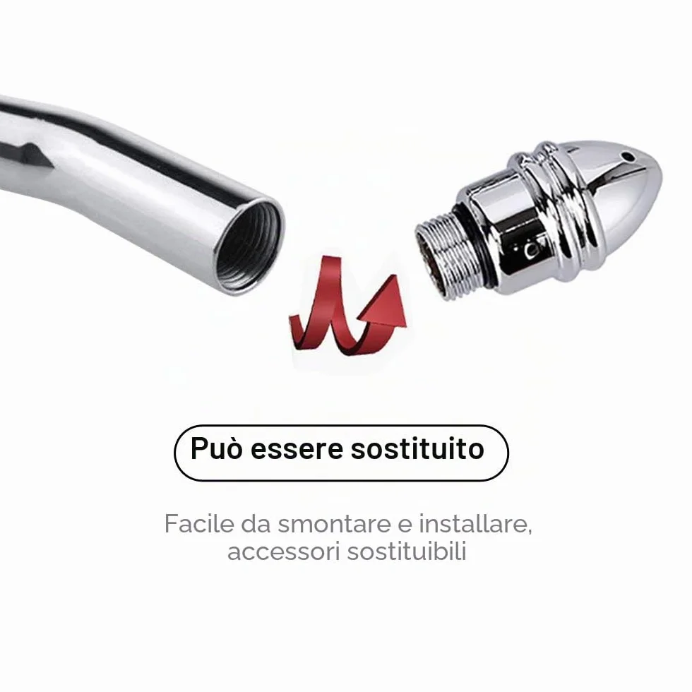 Soffioni alluminio clistere anale per doccia con 3 teste per la pulizia vaginale e anale, Sistema duro colonico?Detergente vaginale per clistere anale in alluminio con testa di doccia