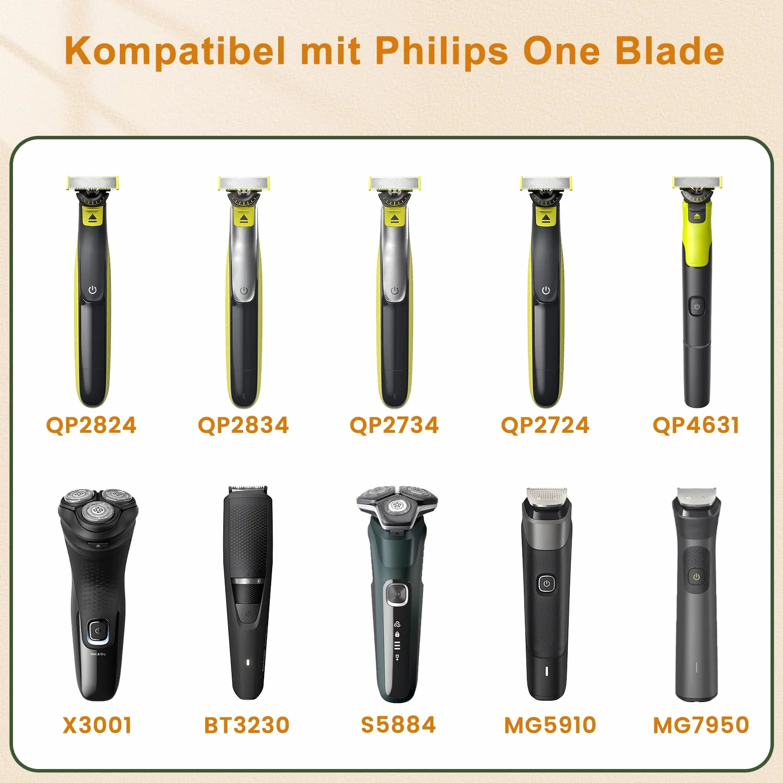 Philips One Blade 360 caricatore 5 V USB rasoio QP2824 QP2834 QP2720 MG9530 MG9525 MG5950