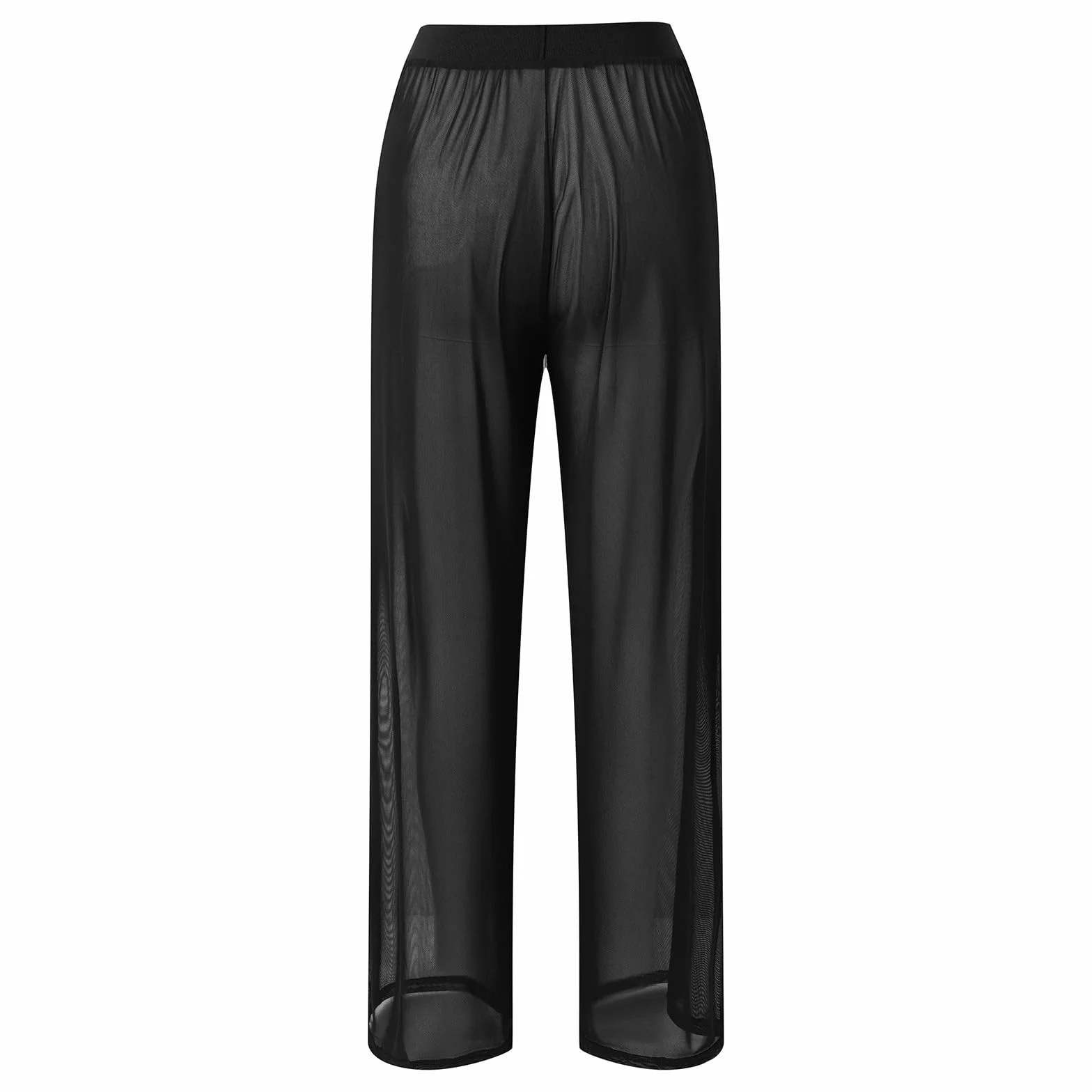 Straight Leg Leggings da donna in rete trasparente, pantaloni da yoga elasticizzati a gamba larga
