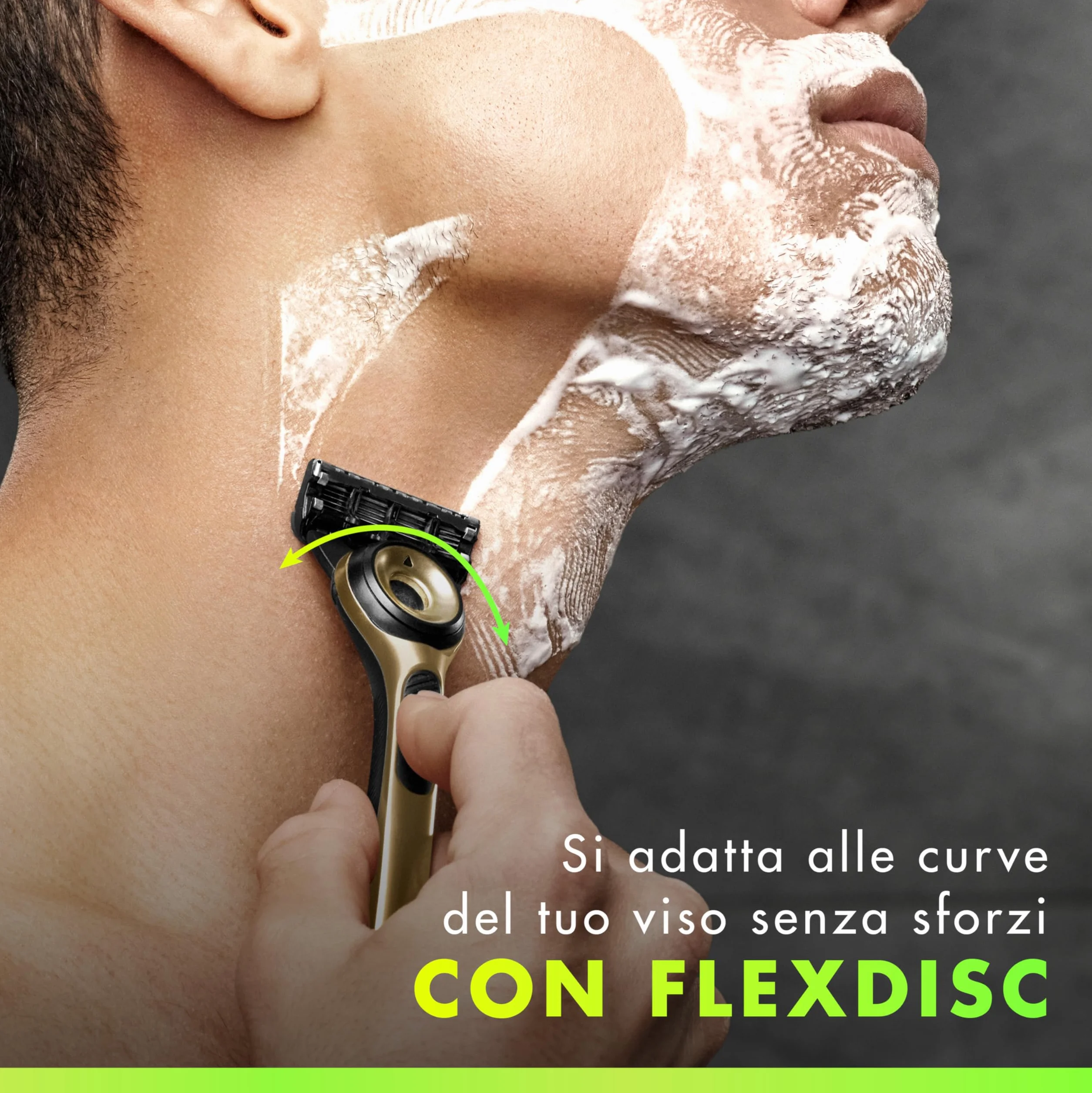 Gillette Labs con Barra Integrata, Rasoio Barba Manuale, 1 Manico, 1 Lamette Gillette di Ricambio, con Base Magnetica, Edizione dei Campioni, Oro, Rasoio Barba e Lamette di Ricambio