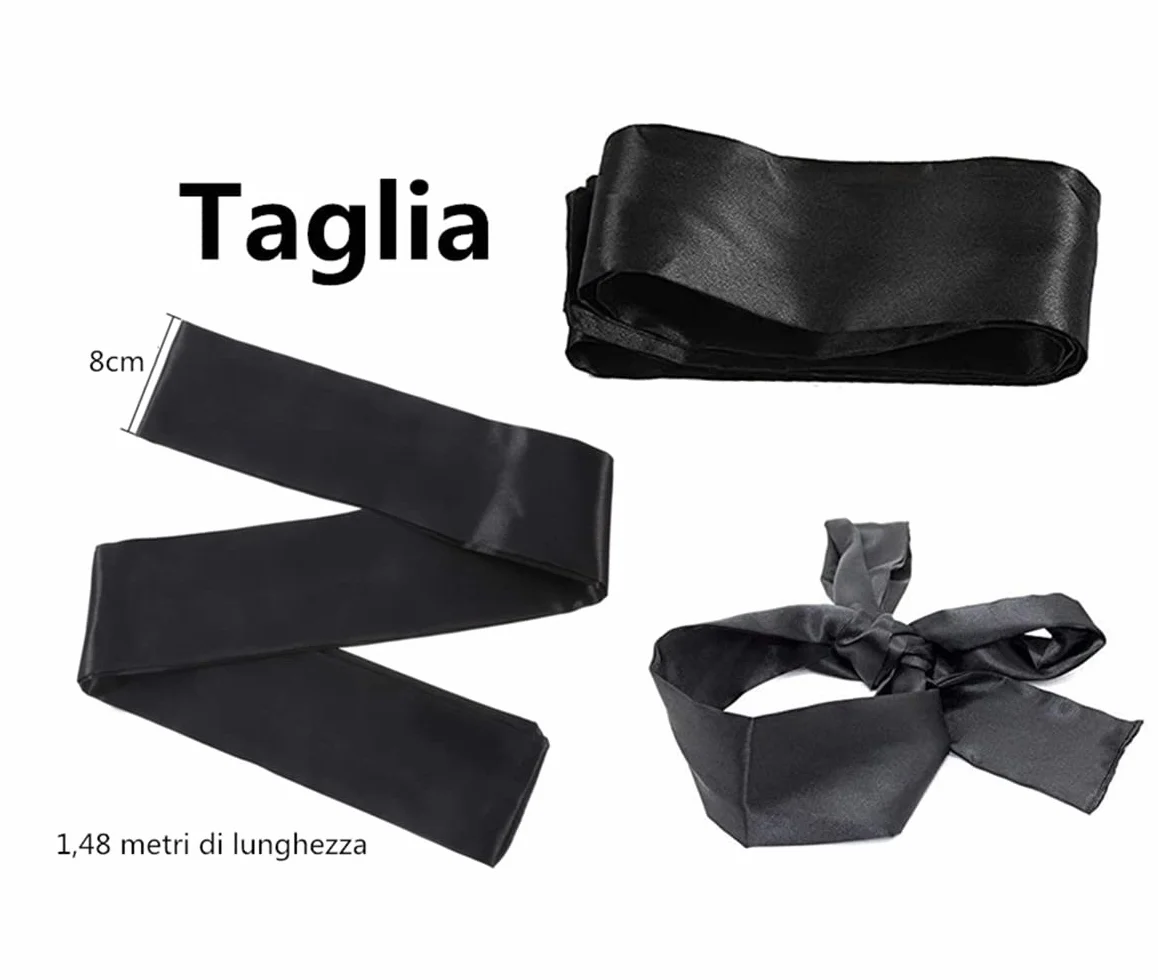 LATRAT 2 Pezzi Raso Benda per Occhi, Maschera Sonno Morbido Elegante Nero