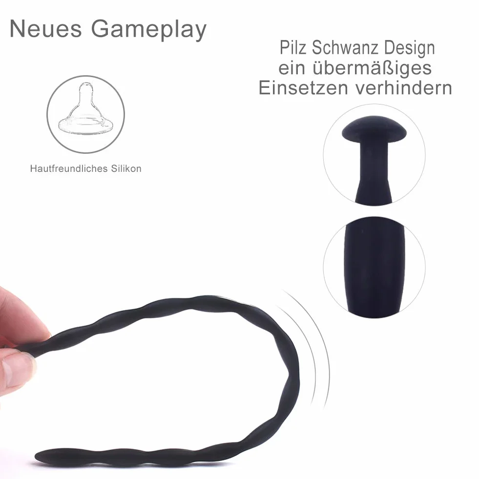 SXOVO Sonde uretrali Plug per pene in silicone Dilatatori uretrali Perline Set Giocattoli sessuali per uomini con dimensioni diverse (4 piccoli)