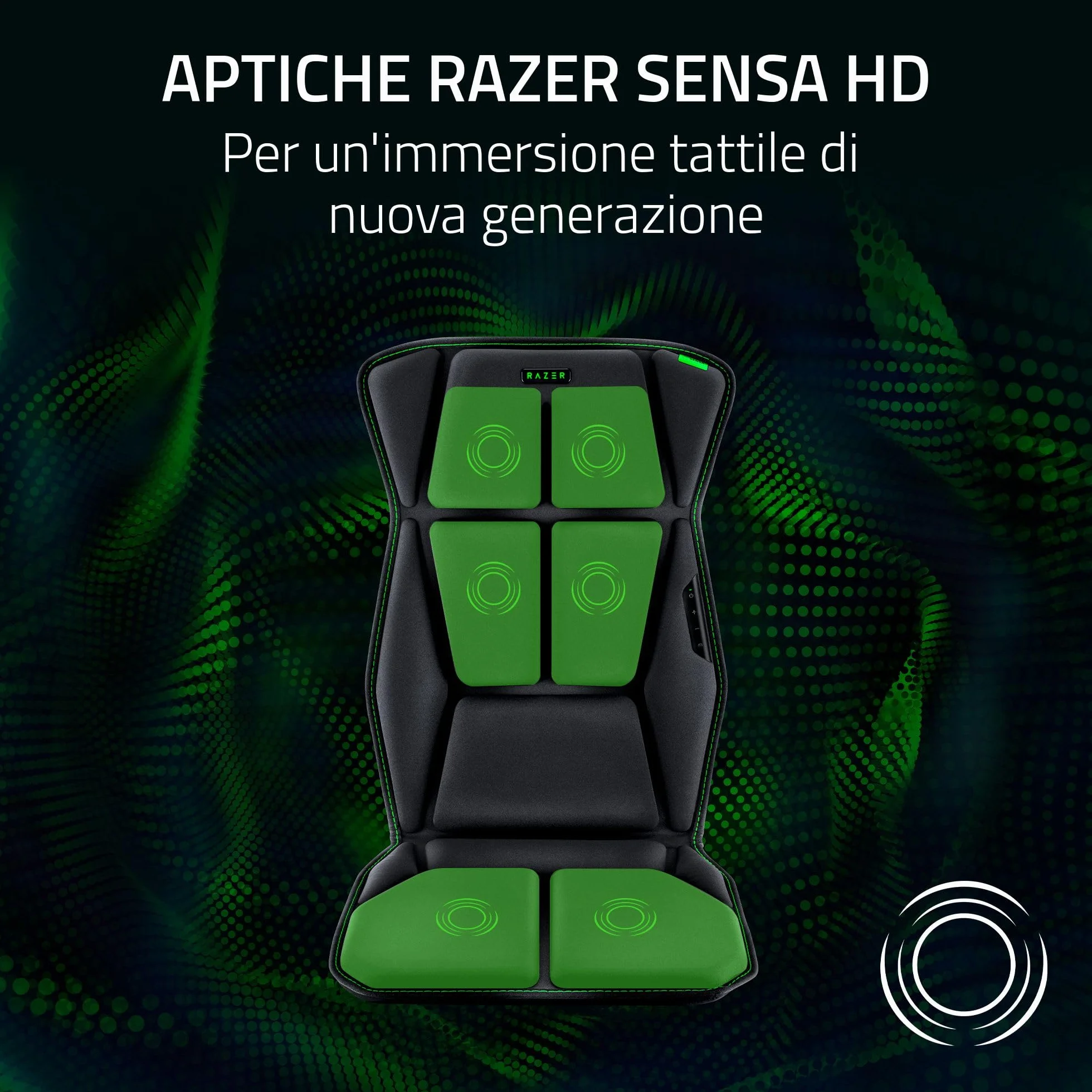 Razer Freyja Cuscino da gioco aptico Sensa HD HyperSpeed Wireless Bluetooth Nero