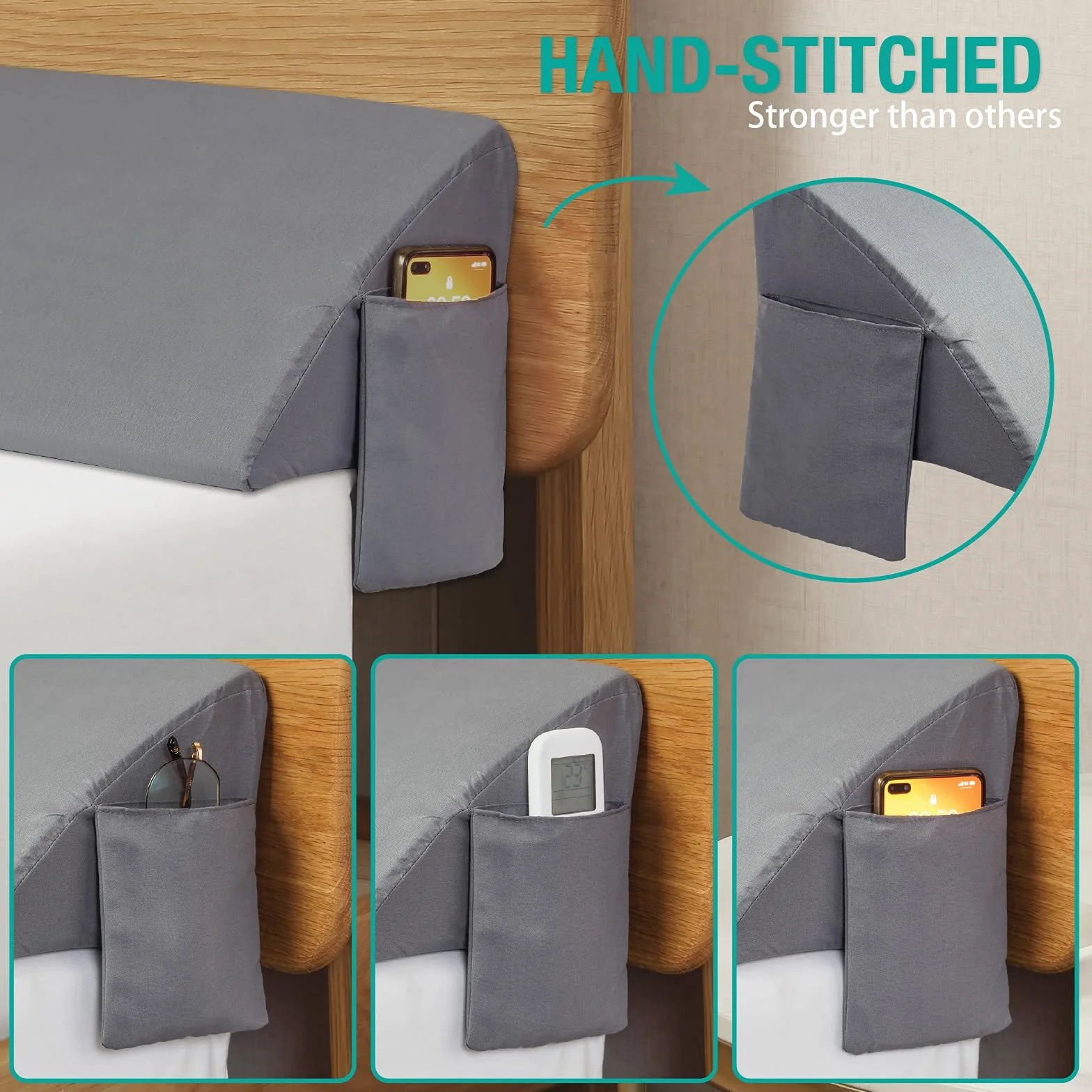 BIGGRAY-T Cuscino a cuneo per letto arcuato